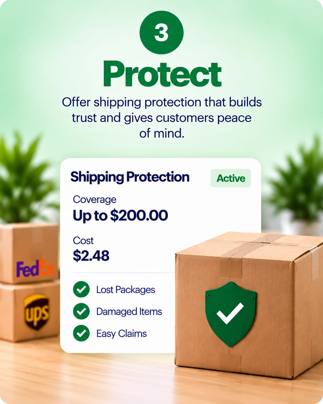 Protect: shipping protection coverage for lost and damaged packages